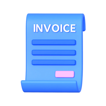 Minimalist pastel invoice document, financial design on transparent background png