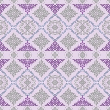 Decorative purple and grey floral pattern vector