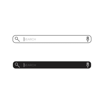 Search box with voice search, cursor blink, web design elements for website vector
