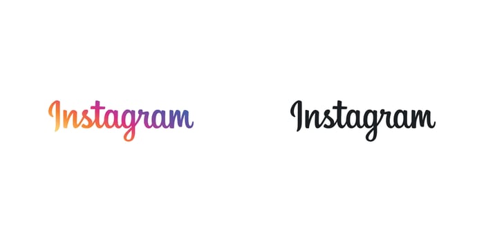 Instagram Typography Black Logo Icon IG App vector