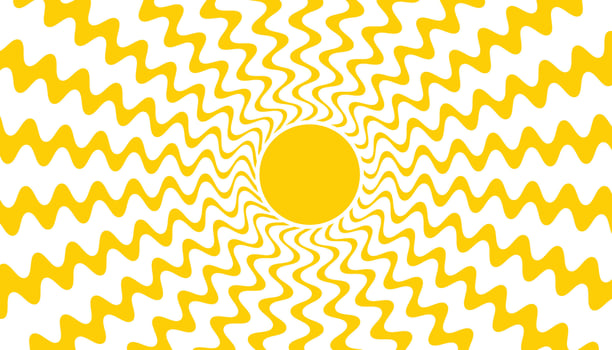 Stylized sunshine with flowing lines and warm yellow tones. vector