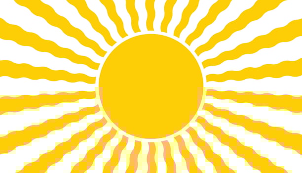 Graphic sunburst with groovy aesthetic and freeform lines. vector