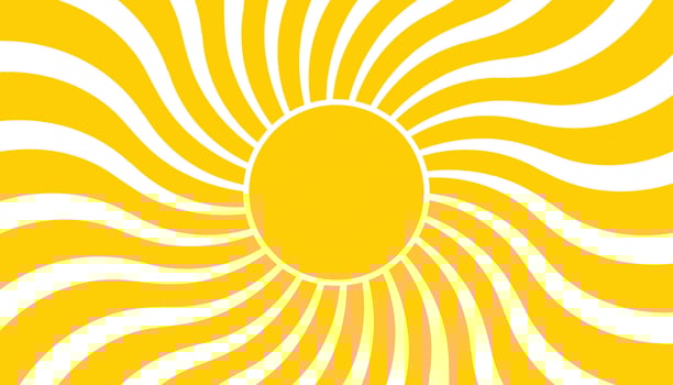Vintage inspired sunshine card with bold wavy outline. vector