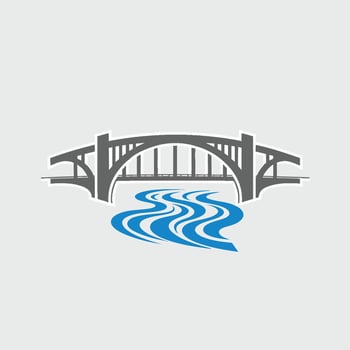 Bridge over River Illustration. vector