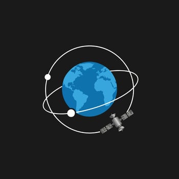 Earth Satellite Orbit Illustration. vector