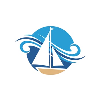 Sailing Boat Logo Design Concept. vector