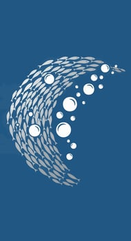 School of Fish with Bubbles. vector
