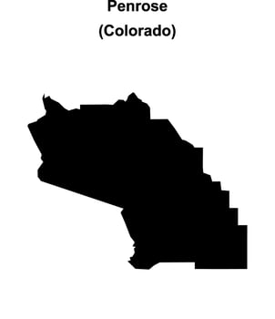 Penrose, Colorado blank outline map vector