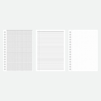 Lined, Grid, and Dotted Paper Set Notebook Background Templates vector