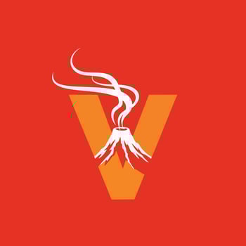 Volcano Letter V Logo Design. vector