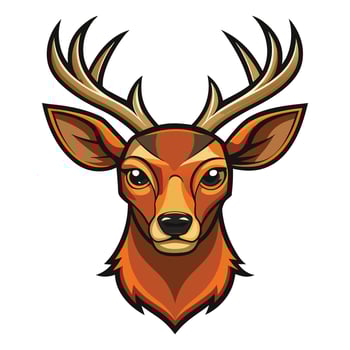 Mascot logo of deer face designed for tshirt print vector