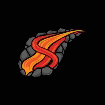 Abstract Fire and Stone Design. vector