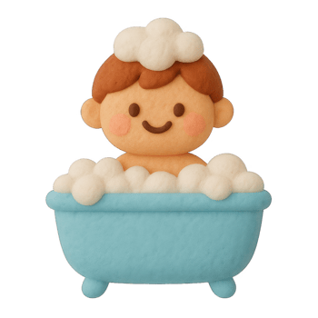 A little boy in a bathtub with soap png