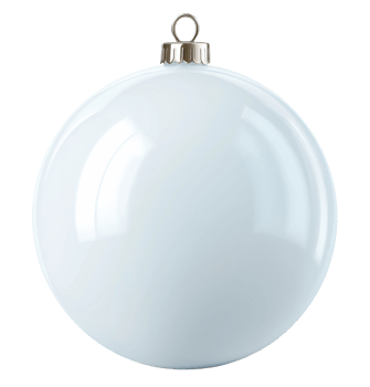 Light blue glass Christmas ball isolated on transparent background png