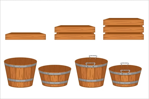 Wooden pallets and buckets illustration vector