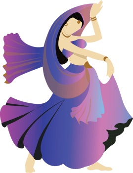 Woman in Purple Sari png