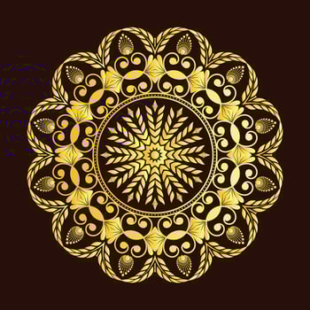 Intricate Golden Mandala Design on Dark Background vector