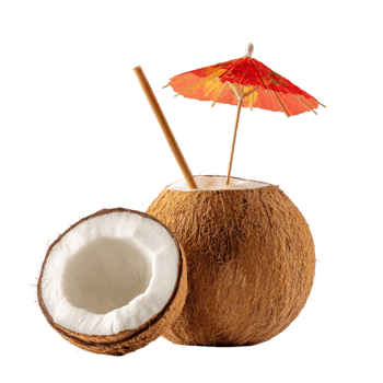 Fresh Natural Coconut with Straw Ready to Drink png