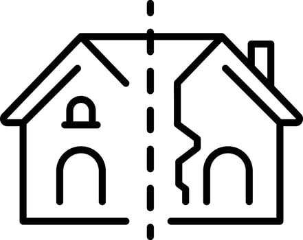 A line style icon showing home renovation vector