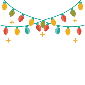 Colorful string lights with star accents isolated on white background vector