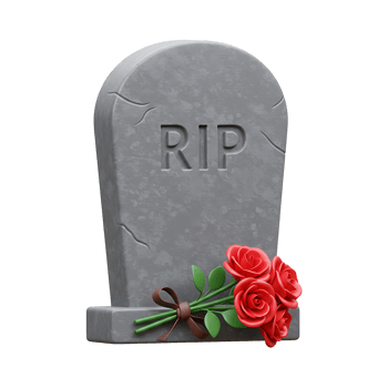 3D Halloween Tombstone Roses Icon png