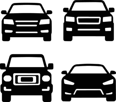 Front View Car Icons vector