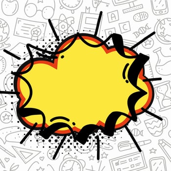back to school background with cartoon comics empty bang speech bubble with line sketchy stationery vector