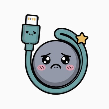 A cartoon character with a usb cable attached to it vector