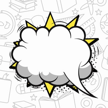 back to school background with cartoon comics empty bang speech bubble with line sketchy stationery,. vector