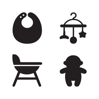 Baby icon set vectors