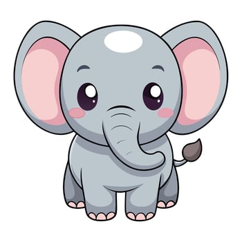 An elephant with big ears and a big nose vector