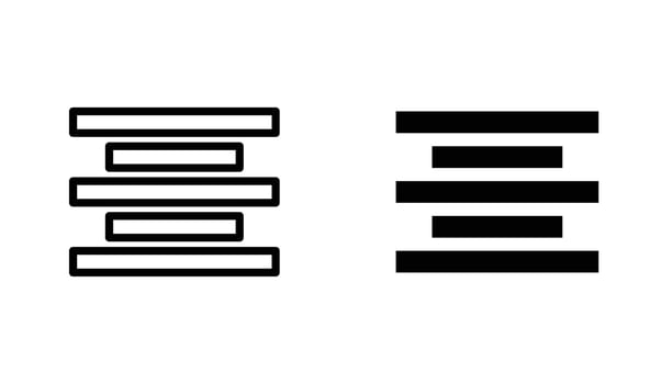 Align center icon solid, filled outline icons vector