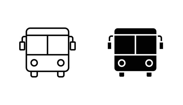 Bus icon solid, filled outline icons vector
