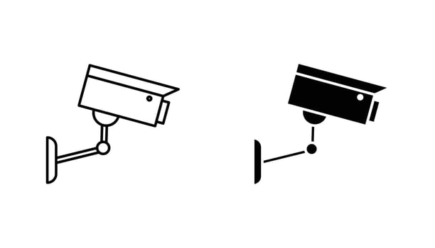 CCTV icon solid, filled outline icons vector