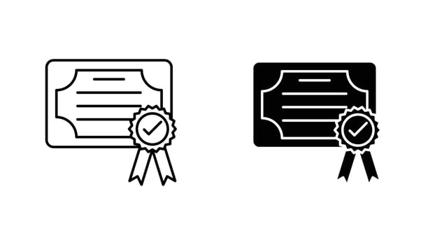 Certificate icon solid, filled outline icons vector