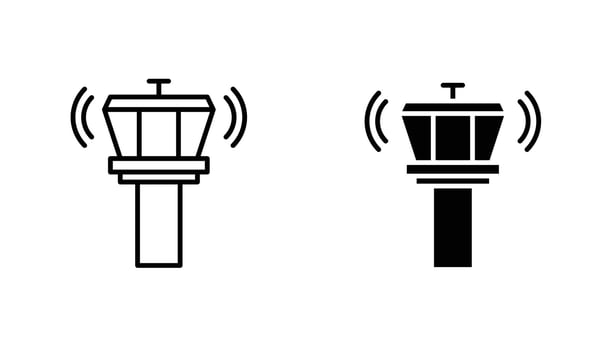Control Tower icon solid, filled outline icons vector
