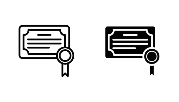 Diploma icon solid, filled outline icons vector