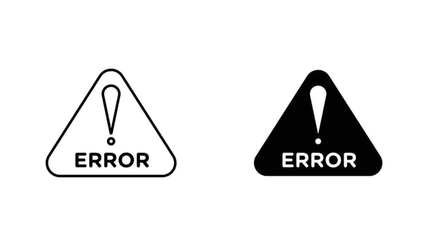 Error icon solid, filled outline icons vector
