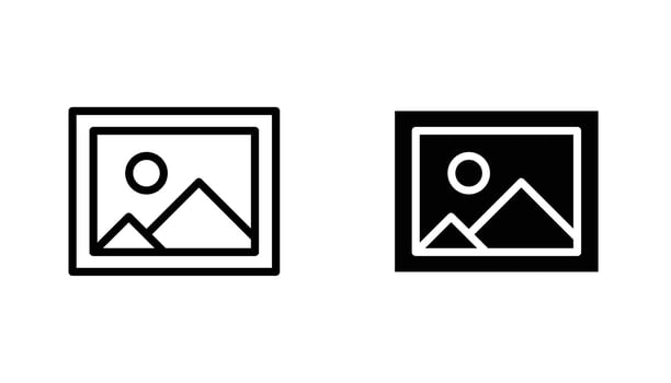 Gallery icon solid, filled outline icons. vector