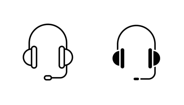 Headphones icon solid, filled outline icons vector