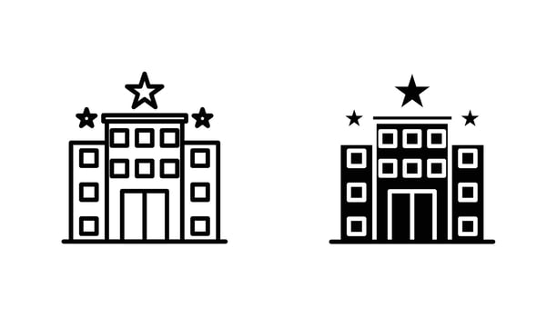 Hotel icon solid, filled outline icons vector