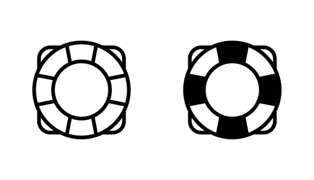 Life buoy icon solid, filled outline icons vector