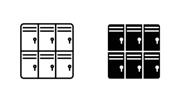 Lockers icon solid, filled outline icons vector