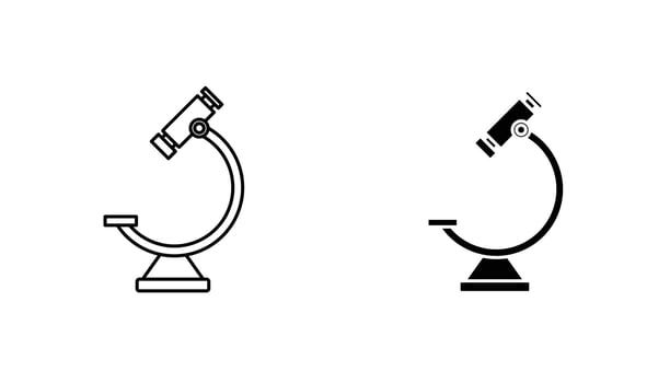 Microscope icon solid, filled outline icons. vector