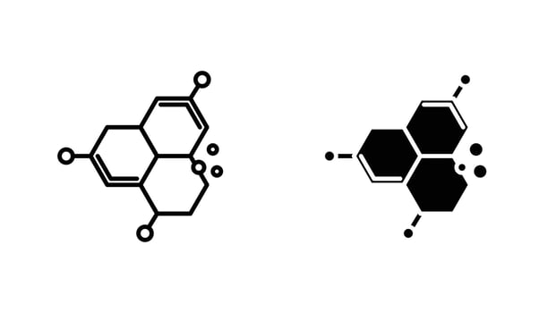 Molecule icon solid, filled outline icons vector