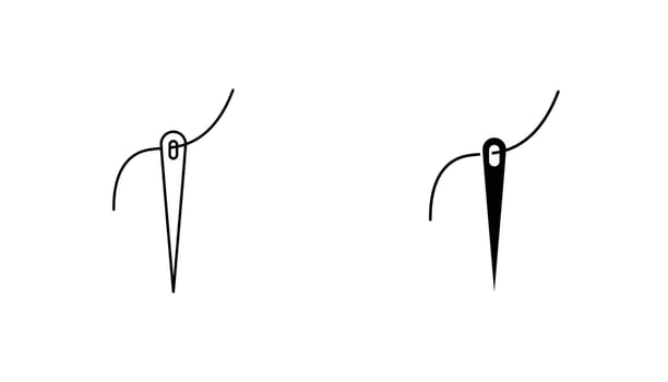 Needle icon solid, filled outline icons vector