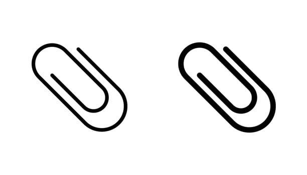 Paperclip icon solid, filled outline icons vector