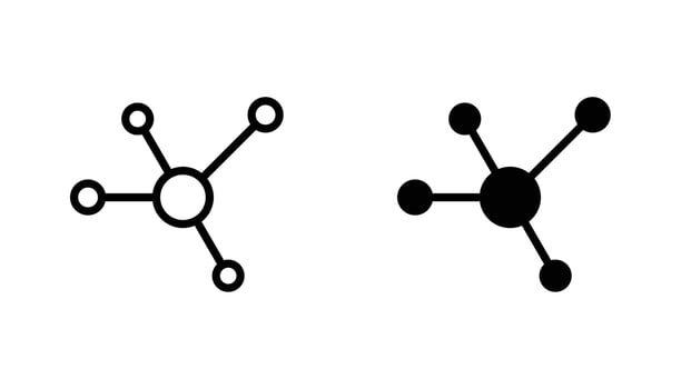 Particle icon solid, filled outline icons vector