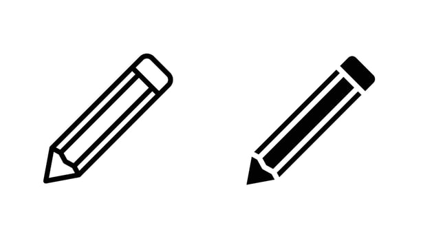Pencil icon solid, filled outline icons vector