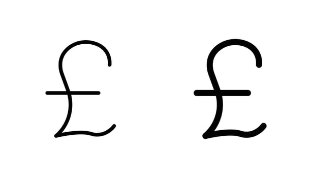Pound icon solid, filled outline icons vector